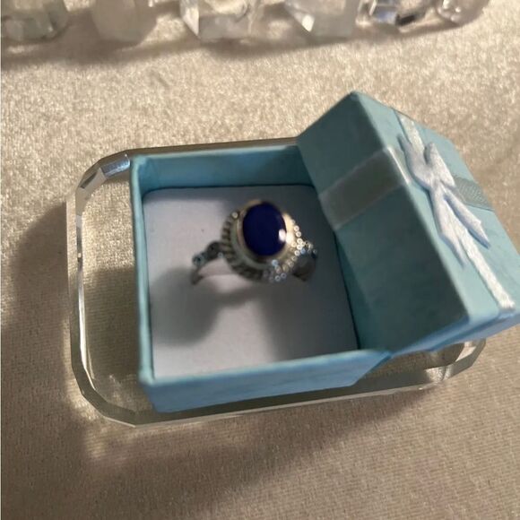 Artesian Crafted Lapis Lazuli Solitaire Ring In Sterling Silver Sz 9 - Picture 9 of 10
